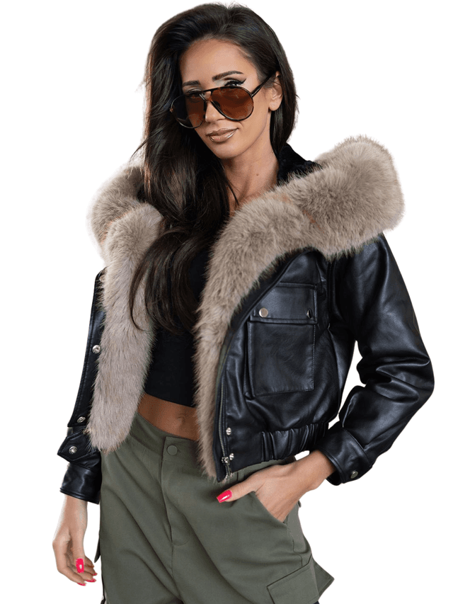 ANGELA szőrmés műbőr dzseki - Image 1