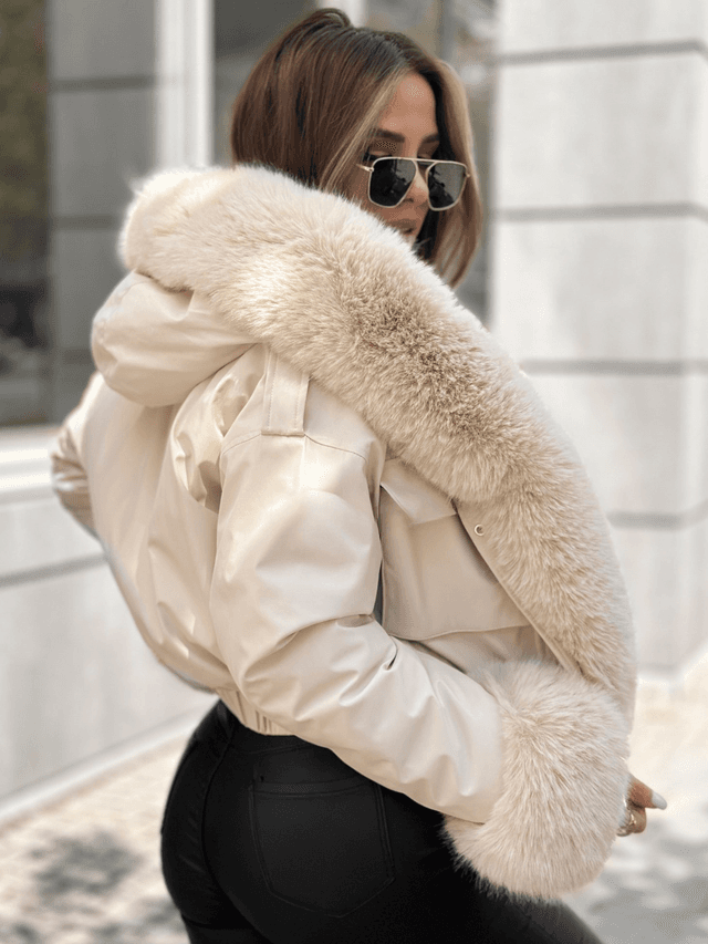 WINTER GLAM télikabát szőrmés kapucnival - Image 2